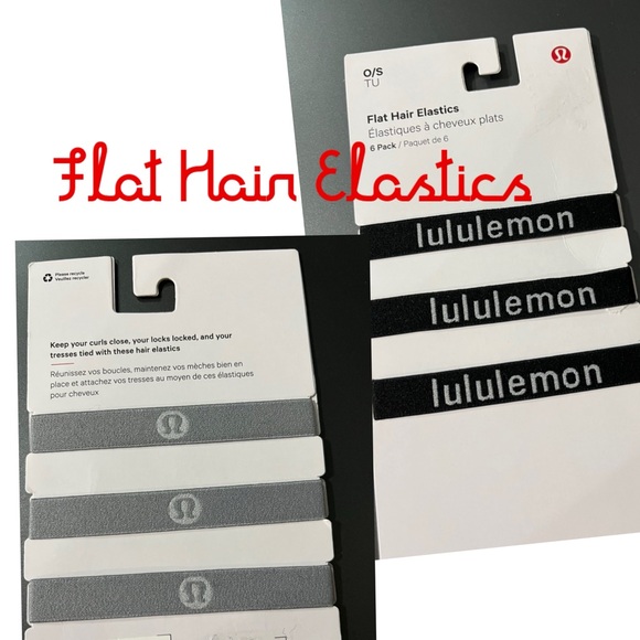 lululemon Flat Hair Elastics 6 pack OS - Picture 1 of 4